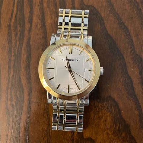 burberry bu1358|BURBERRY BU1358 Silver Gold Luxury Unisex Watch .